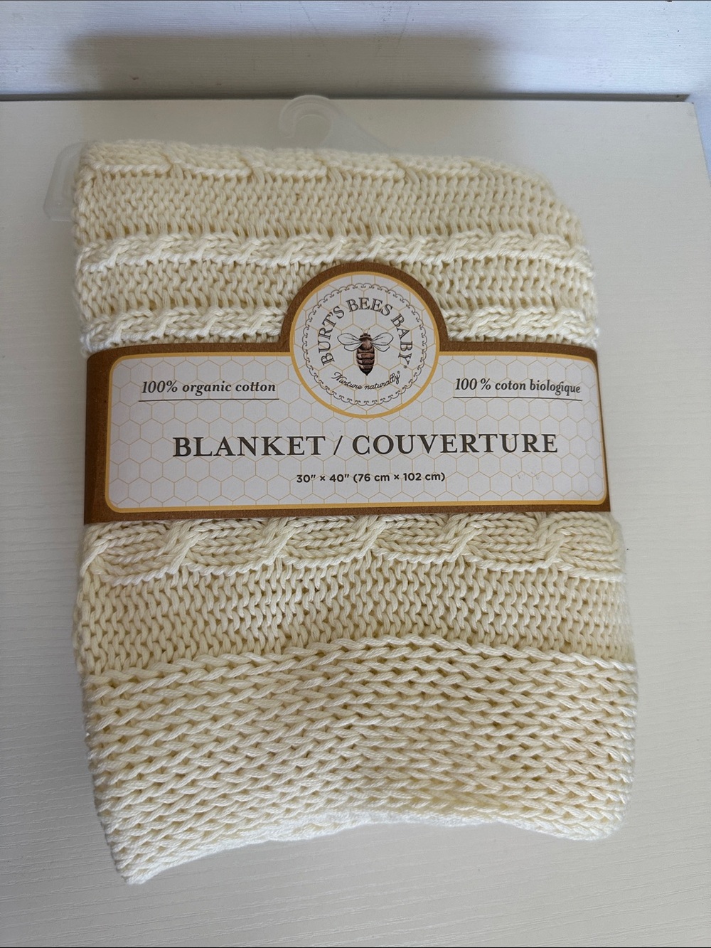 Burt's Bees Baby Organic Cotton Knit Blanket - Cream